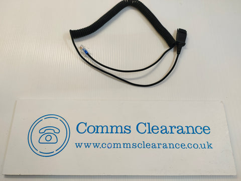 RJ11 QD Bottom Cord for JPL Office Headsets (Plantronics QD Compatible)