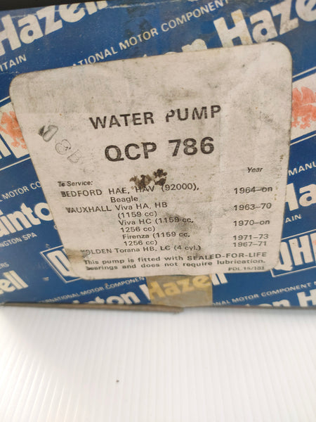 QH QCP786 Water Pump and Gaskets (Vauxhall Viva HA,HB,HC etc)