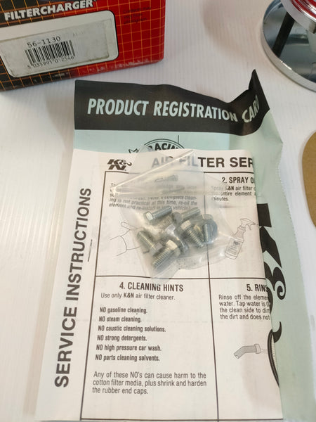 K&N 56-1130 Chrome Custom Fit Air Filter Frame Oval For Weber DCNF (No Filter Element)