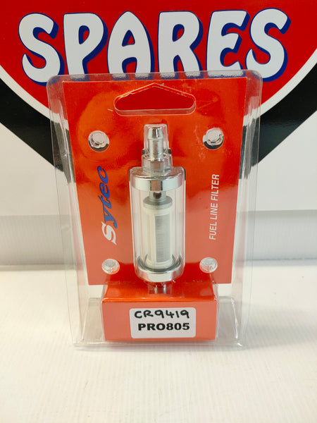 Sytec PRO805 / CR9419 Glass Cleanable Fuel Filter 8mm Tails
