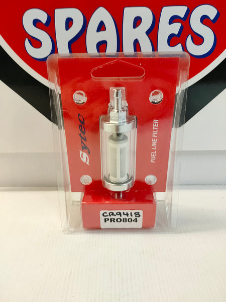 Sytec PRO804 / CR9418 Glass Cleanable Fuel Filter 6mm Tails