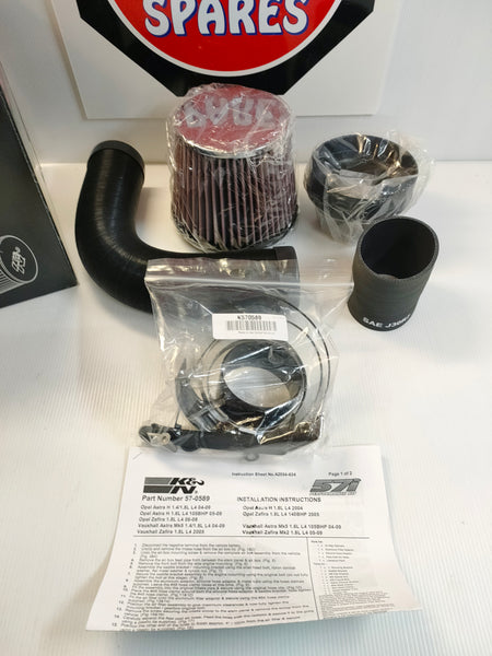 K&N 57i 57-0589 Performance Cold Air High Flow Air Intake Kit (Astra / Zafira)