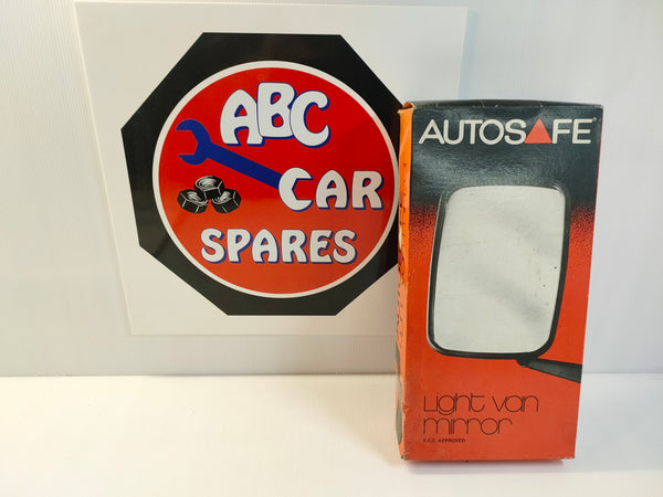 Autosafe AT60RCE Right Hand Convex Light Van Mirror Black Finish 185mm x 130mm