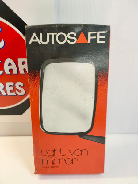Autosafe AT60RCE Right Hand Convex Light Van Mirror Black Finish 185mm x 130mm
